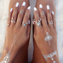 Load image into Gallery viewer, 7PCS/Set Bohemian Deer Turkish Midi Ring Set Steampunk Knuckle Rings Elk head joint ring set #45