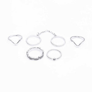 2017 New 6 units / lot Punk style bright gold Stacking midi finger knuckle rings charm ring jewelry sheet September Indoor #50