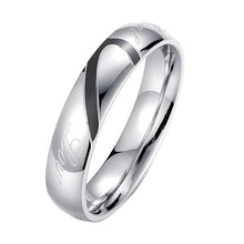 Load image into Gallery viewer, Stainless Steel Real Love Heart Couples Promise Engagement Ring Wedding